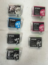 Epson T157 3 Black, 2 Magenta, 2 cyan, 1 Light Light black , partials - £36.37 GBP