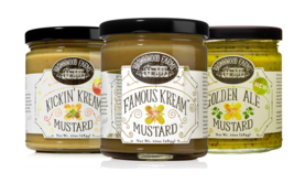 Brownwood Farms Famous Mustard: Kream, Kickin&#39; Kream &amp; Golden Ale Variet... - $39.55
