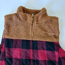 Maurices RN#51783 Women's M Brown/Red/Black Full Zip Flannel Buffalo Plaid Vest image 15