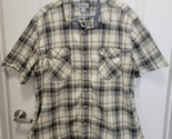 Carhartt Shirt Men&#39;s XXL Grey Plaid Pearl Snap Long Sleeve Relaxed Fit W... - £14.69 GBP