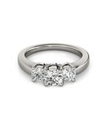 1 carat 3 stone diamond ring 14k white gold past present future annivers... - £3,474.62 GBP+