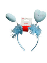 Valentines Tinsel Headband Velvet Covered W/Glitter Hearts - £11.63 GBP