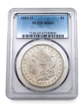 1883-O Argento Morgan Dollaro Selezionato Da PCGS Come MS-65! Splendido Moneta - $247.49