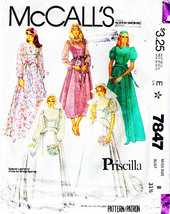 Wedding Gown & Bridesmaid Dresses Vtg 1981 Mc Call's Pattern 7847 Size 8 Uncut - £9.45 GBP