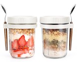 Overnight Oats Jars With Spoon And Lid 16 Oz [2 Pack], Airtight Oatmeal ... - $16.99