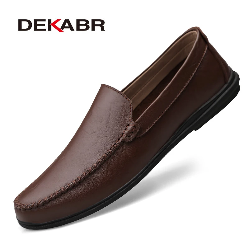 Es casual luxury brand summer men loafers split leather moccasins comfy breathable slip thumb200