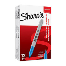 Sharpie Permanent Fine Marker 1.0mm (12pk) - Blue - £28.13 GBP