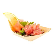 Restaurantware Mini Disposable Wood Serving Boats - Natural Pinewood Take Out Tr - £68.01 GBP