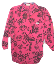 Vintage floral Top Bright Pink MAGIC California Blouse SZ M style 343 Barbiecore - £14.72 GBP