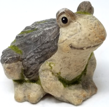 Moss Covered Frog Figurine Art Pottery 1970s Handmade Painted Cute Vintage - £14.16 GBP