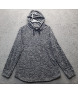 Regatta Long Hoodie Youth XL Gray Space Dye Fleece Lined Relaxed Fit Dra... - $20.29