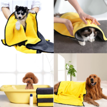 Quick-drying Pet Dog and Cat Towels Soft Fiber Towels Water-absorbent Bath Towel - £6.25 GBP
