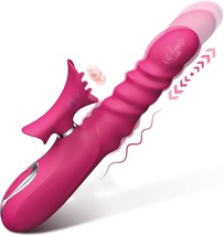 Thrusting Rabbit Vibrator 10&quot; Clitoral G Spot Vibrator with 7Independent Licking - £23.26 GBP