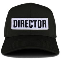 Trendy Apparel Shop Director Patch Structured Baseball Cap - Black - £14.50 GBP