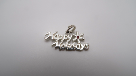 Vintage Sterling Silver HAPPY HOLIDAYS Necklace Pendant 2.5cm - £9.29 GBP