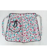 VTG Colorful Polka Dot Flower Cooking Baking Half Apron One Pocket Waist... - $11.39