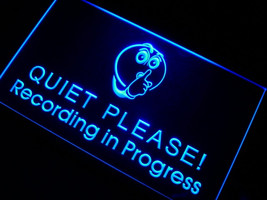 Recording in Progress Quiet Please Bar Pub LED Neon Light Sign  - £20.77 GBP+