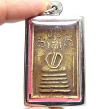 Somdej Lp Puek Thai Real Antique Buddha Amulet Success Wealth Rich Lucky Pendant - $56.50