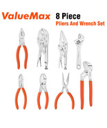 ValueMax 8PC Pliers Wrench Set Adjustable Wrench Locking Pliers Slip Joi... - £48.19 GBP