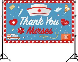 Thank You Nurses Photo Booth Backdrop 7x5ft Indoor Outdoor Party Decor - $3.07