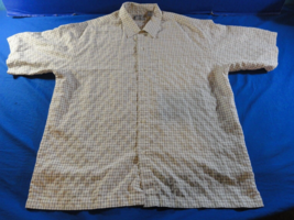 PINEAPPLE CONNECTION WHITE BLACK PLAID OUTDOOR BUTTON UP SHORT SLEEVE SH... - $18.35