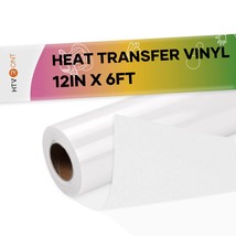 White Flock Htv Heat Transfer Vinyl-12&quot; X 6Ft Flock Htv Vinyl Roll For T... - £25.27 GBP