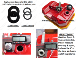 USMC Blitz Metal Gas Cap &amp; Spout Gaskets FOR 2-1/2 1-1/2 Gallon TOTAL 4 ... - $16.14