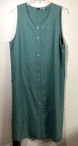 Maggie Barnes women&#39;s dress size 18W midi button-down sage green sleeveless - $22.00