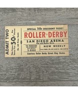 $.50 Vintage Unused ROLLER DERBY Tickets SAN DIEGO ARENA  8th &amp; Harbor D... - £9.38 GBP