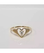 1Ct Round Cut Lab Created Heart Engagement Ring in 14K Yellow Gold Plated - $2,540.07 MXN
