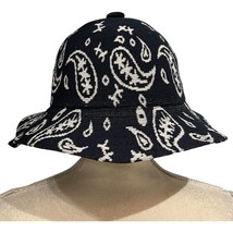 Kangol Free People Paisley Bucket Hat Blue Jacquard Embroidered Flare Brim - $45.34