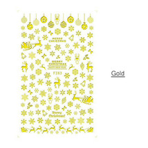 Nail Art 3D Decal Stickers gold snowflakes deer toys merry Christmas F283G - £2.58 GBP