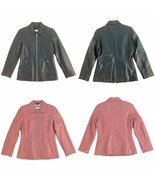 3704RL Excelled Woman&#39;s Hip Leather Jacket Zip up Front - $3,713.04 MXN