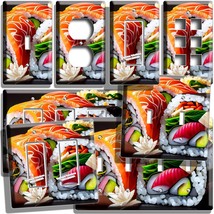 Fresh Fish Sushi Rolls Light Switch Outlet Wall Plates Japanese Food Cafe Decor - £9.58 GBP+