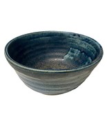 Stoneware Pottery Bowl Wheel Thrown Blue Glaze Handmade Signed OOAK 3.5 x 6 - $463.54 MXN