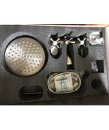 Vintage Style Shower Kit, Rain Head, Handheld, Hot/cold Knobs- Brushed N... - $188.03