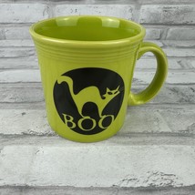 Fiestaware Halloween Boo Cat Mug Lemongrass Green 12oz Fiesta Java Mug - $26.24