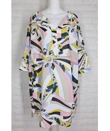 ISLE Pocket Tunic Dress Abstract Print Lightweight V Neck Melis Kozan NW... - £94.61 GBP