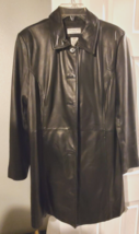 Covington Women&#39;s Black 100% Leather Jacket Button Pocket Size 10/12 Medium - £15.63 GBP
