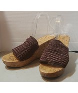 Montego Bay Club Womens O&#39;Malley Cork Wedge Heel Slip On Brown Slide San... - $25.09 CAD