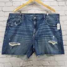 Old Navy Jean Shorts Womens Plus Sz 18 High-Rise Slouchy Straight Distre... - $15.84