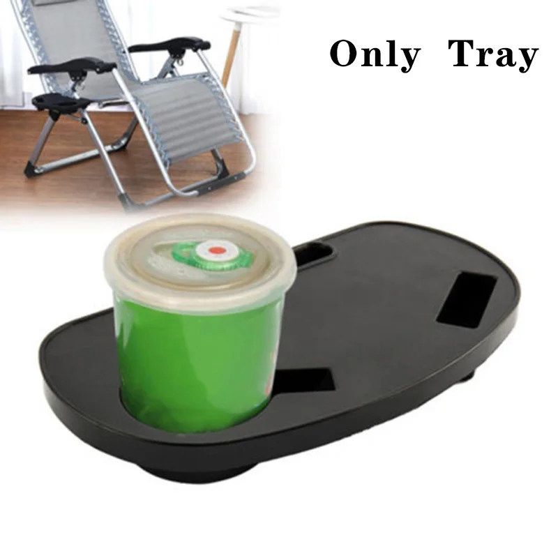 Folding Recliner Tray Lounge/Beach Chair Clip On Side Table Cup Drink Holder - £18.92 GBP