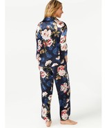 Joyspun Women&#39;s 3/4 Sleeve Satin Pajama Sleep Top, Dark Blue floral size... - $232.09 MXN