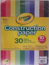 Crayola Construction Paper 9” x 12” 10 Colors 30 Sheets/Pack - £3.20 GBP