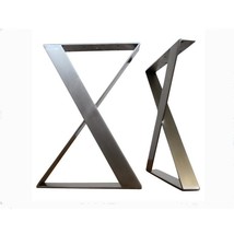 Trestle Nickel X Style Dining Table Base Legs - Modern Retro - Set of 2 - £857.43 GBP