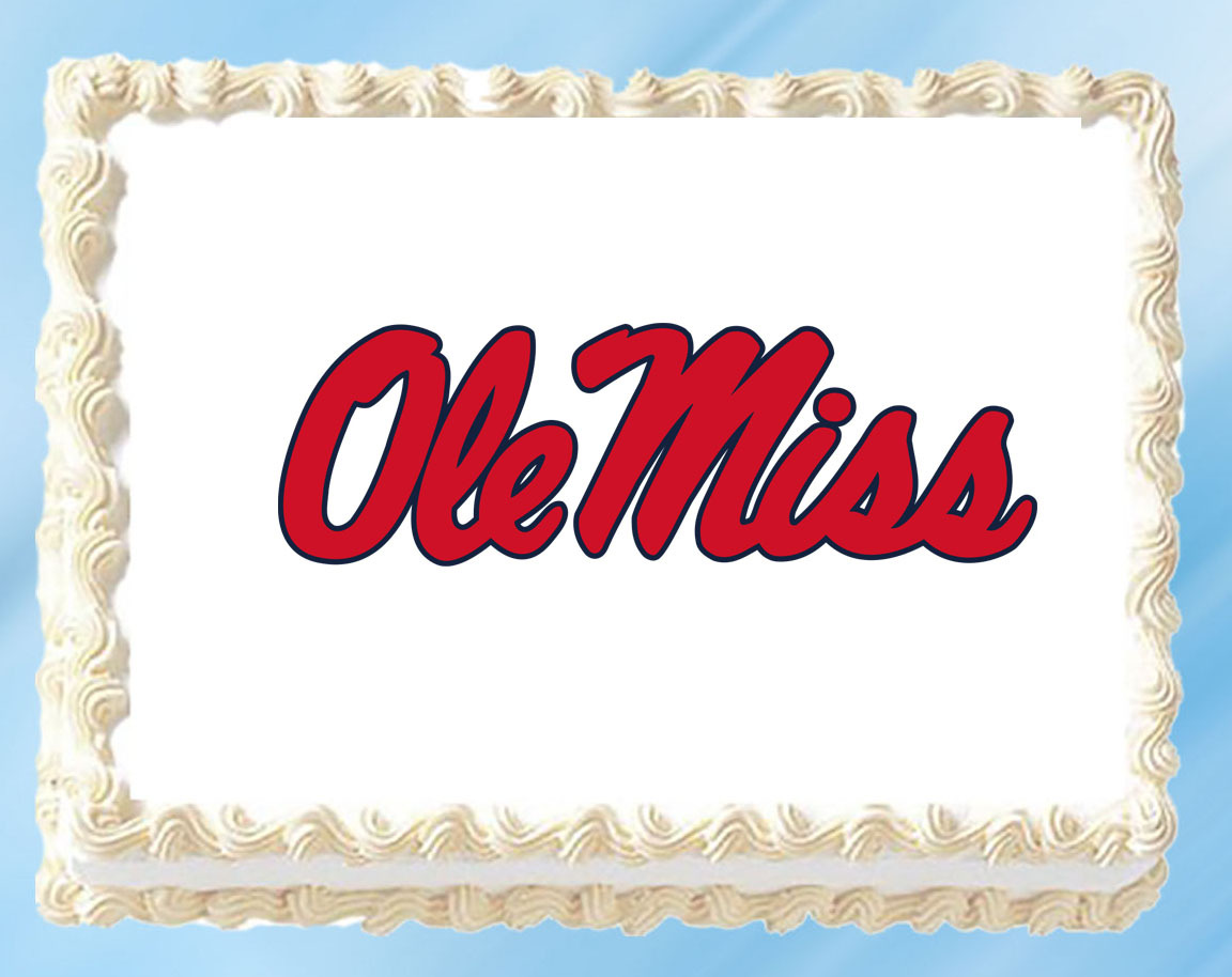 Ole Miss Rebels Edible Image Topper Cupcake Cake Frosting 1/4 Sheet 8.5 ... - $11.75