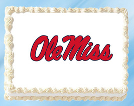 Ole Miss Rebels Edible Image Topper Cupcake Cake Frosting 1/4 Sheet 8.5 x 11" - $11.75