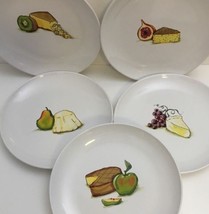 Morgan Newbury 5 White Dessert Appetizer Cheese & Fruit Artistic Designed Plates - £27.26 GBP