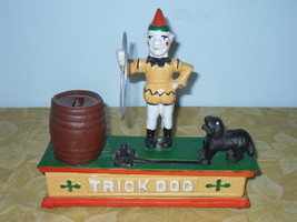 Vintage Trick Dog Cast Iron Mechanical Bank - £39.81 GBP