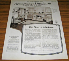 1921 Vintage Print Ad Armstrong&#39;s Linoleum for Floors 20&#39;s Home Lancaste... - $14.36